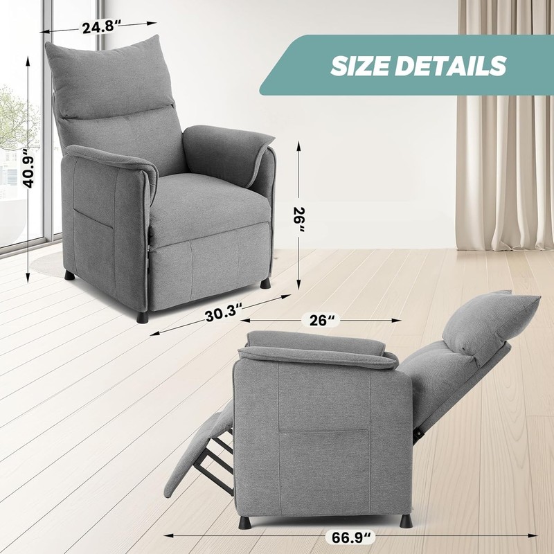 Electric Power Recliner with Heat & Massage,Remote Control Padded Chair for Home gallery