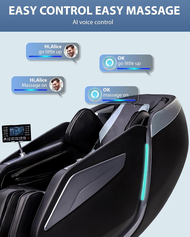 4D Zero Gravity Full Body Massage Chair - SL Track, Black Comfort gallery
