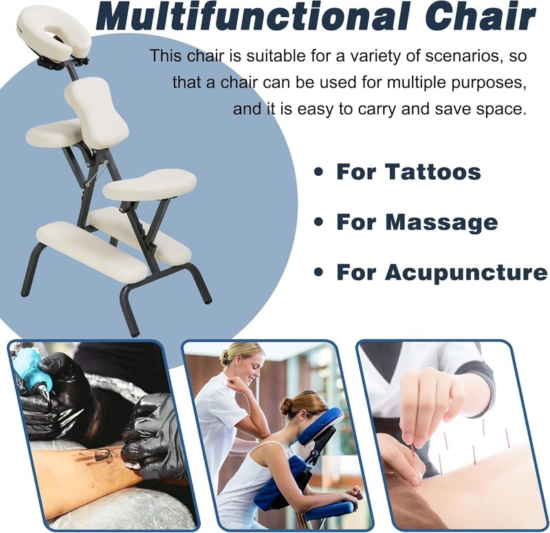 Versatile Folding Massage Therapy Chair - Perfect for Tattoo Artists & Salons gallery