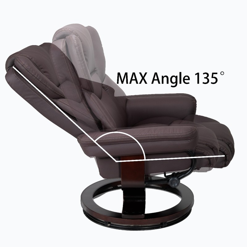 8-Point Massage Swivel Recliner with Ottoman,Heated PU Leather Lounge Chair gallery