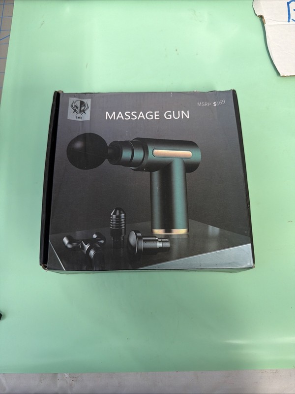 SMS Massage Gun Deep Tissue Percussion Massager w/ Attachments & Cable