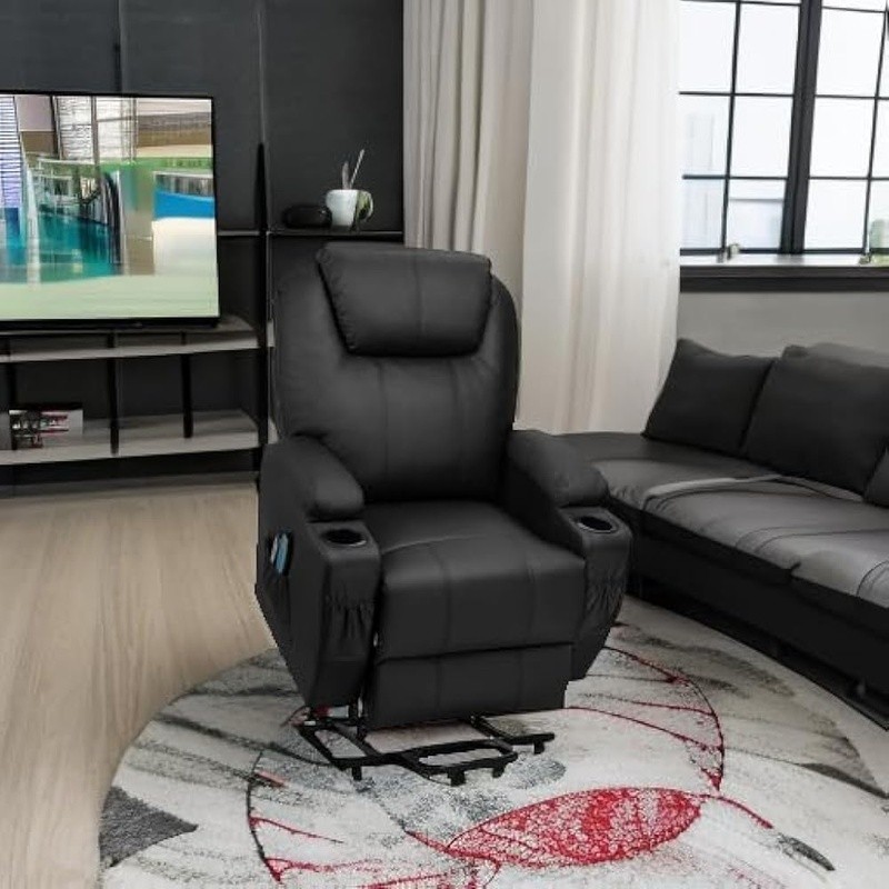 Electric Recliner Chair Power Lift W/ Massage Vibration & Storage Pockets New gallery