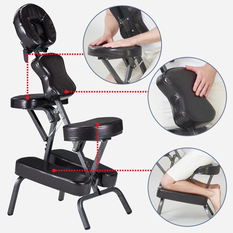 Lightweight Portable Massage Chair with Carry Case - Burgundy, Perfect for Trave gallery