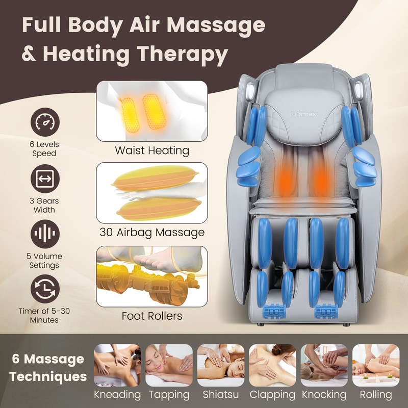 Zero Gravity SL Track Full Body Massage Chair w/ Heat Foot Roller Voice Control gallery