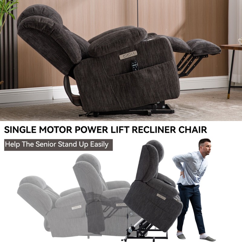 Heavy Duty Electric Massage Chairsm - Upto 350 LBS Chenille Power Recliner Chair gallery