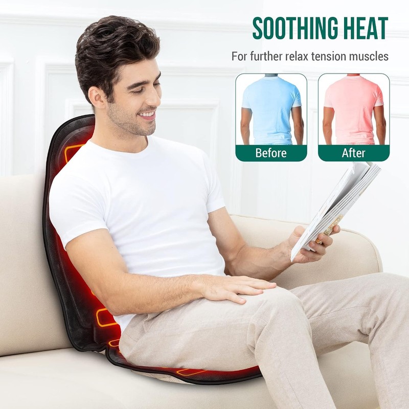 Vibration Seat Massager Pad with Heat - Ideal for Stress Relief & Relaxation gallery