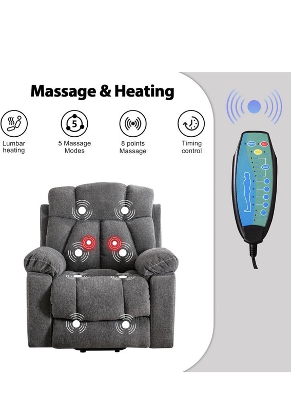 Phoenix Home Large Power Lift Recliner Chair with Massage & Heat (Box 3 ONLY!)
