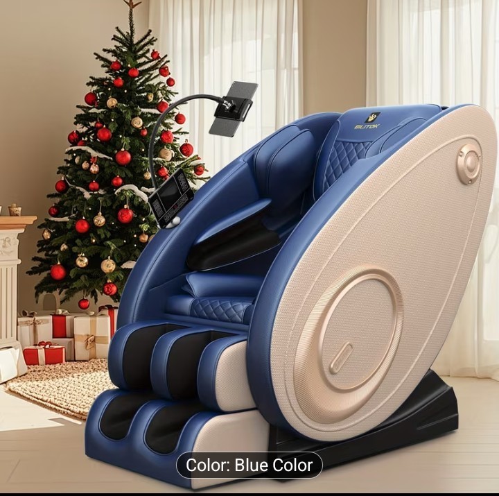 Blue Full Body Massage Chair Recliner Zero Gravity Heated Dual Modes