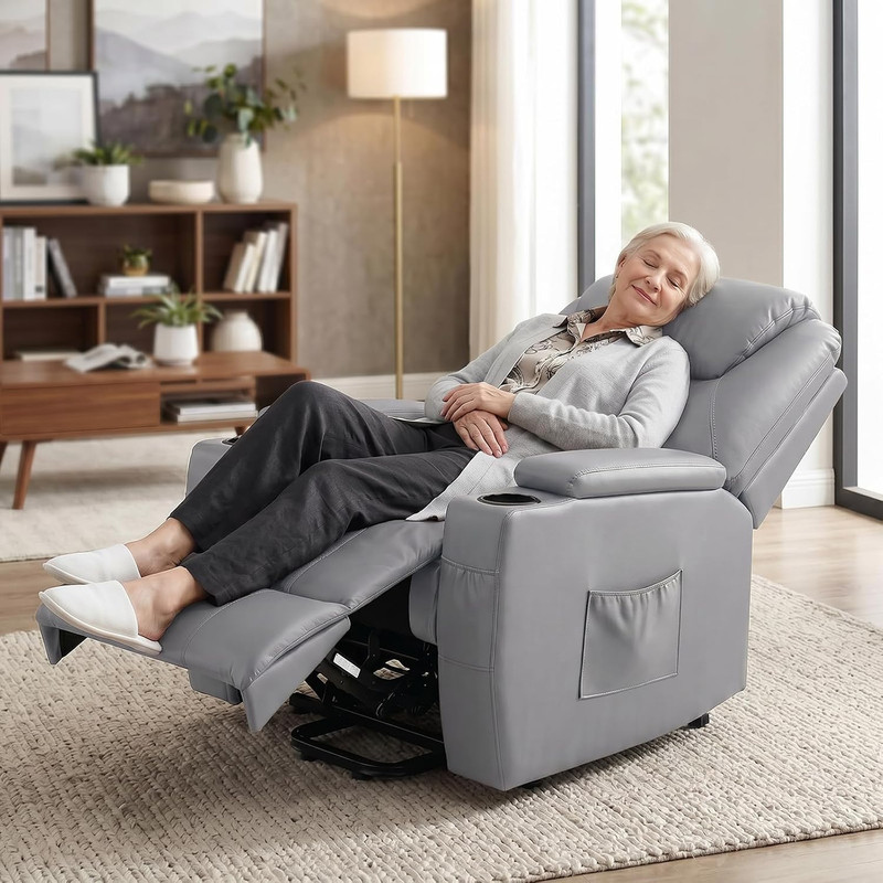 Power Lift Recliner Chair with 8-Point Vibration Massage & Lumbar Heating – Rock gallery