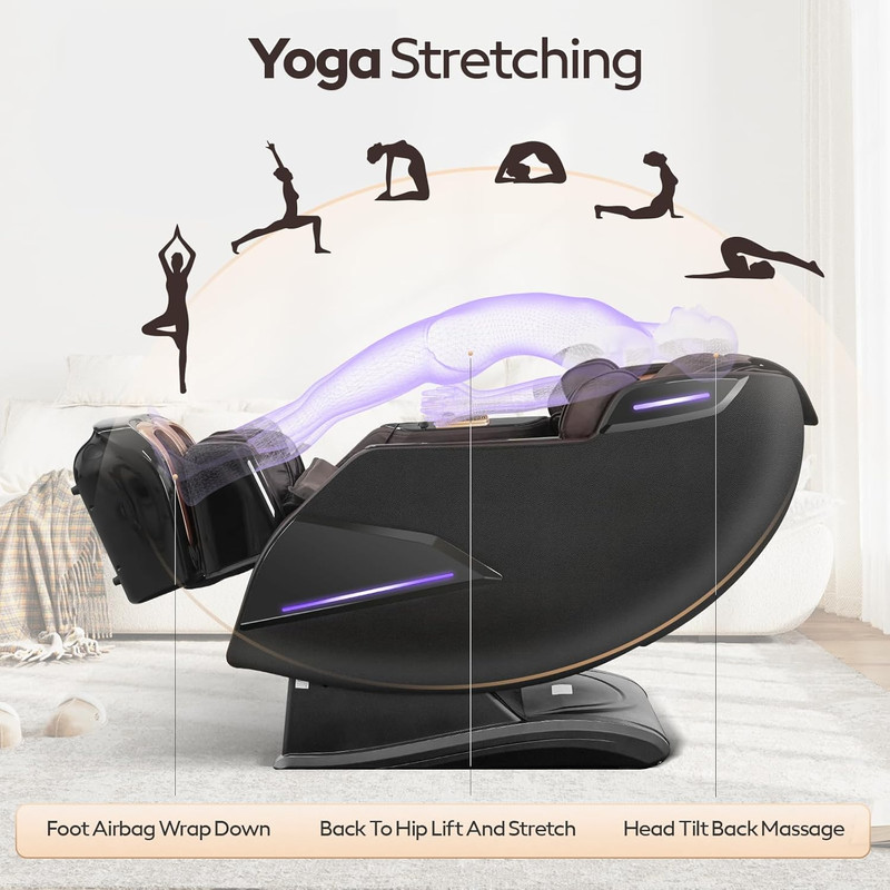 4D Shiatsu Massage Chair with Zero Gravity, Heating, AI Voice & Touch Screen gallery