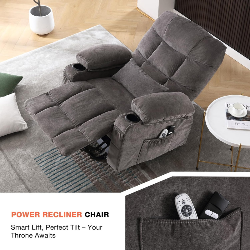 Power Lift Recliner Chair for Elderly with Vibration Massage and Lumbar Heating, gallery