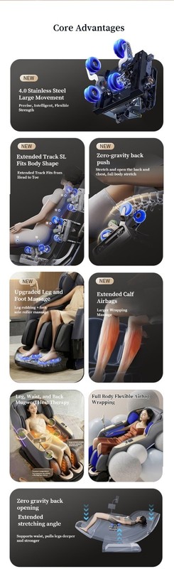 4D Zero Gravity Massage Chair Full Body Airbag Heat Therapy with SL Track Gift gallery