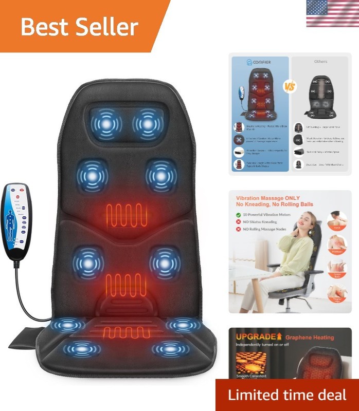 Portable Vibration Massage Seat Cushion with Heat – Ideal Gift for Men & Women