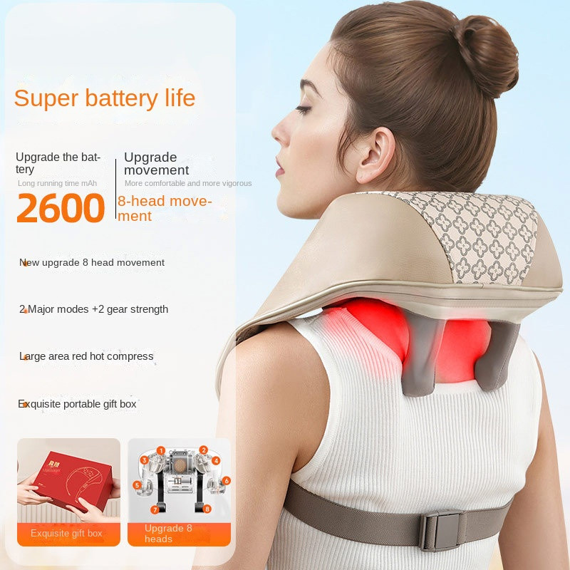 Cervical massager kneading hot compress home use trapezius muscle shoulder neck gallery