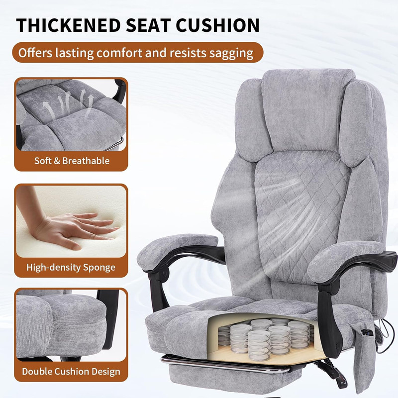 Massage Office Chair with Foot Rest,High Back & Heat 6 Vibration Points, Executi gallery