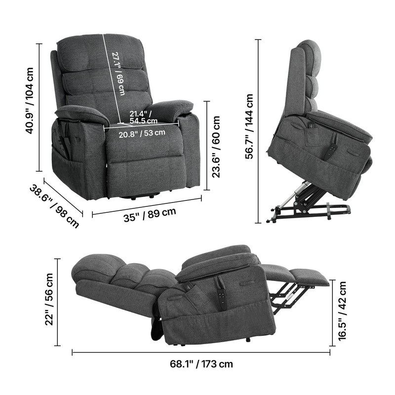 Uimoso Power Lift Recliner Chair with Heat and Massage for Seniors gallery