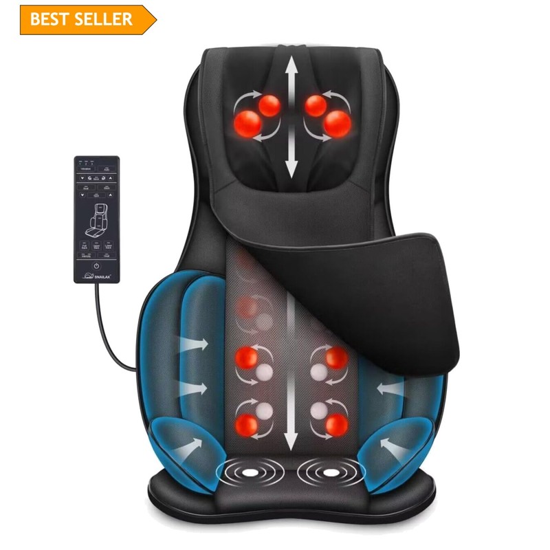 Portable Shiatsu Massager with Heat - Ideal for Home & Office Relaxation