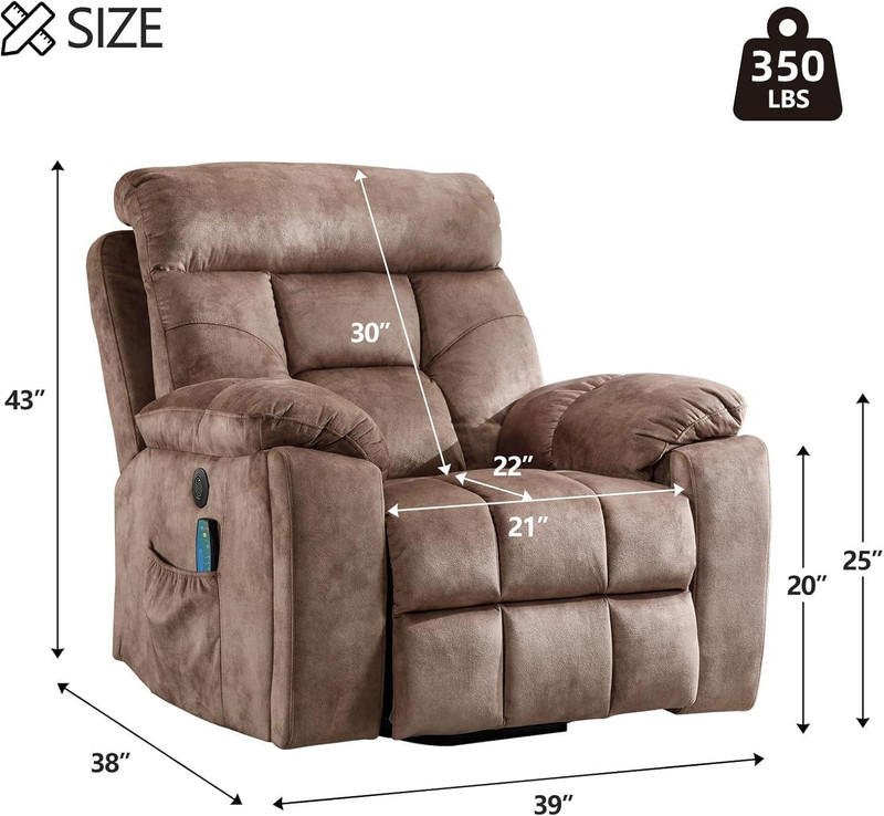Large Power Lift Recliner Chair with Massage and Heat for Elderly Big and Tall P gallery