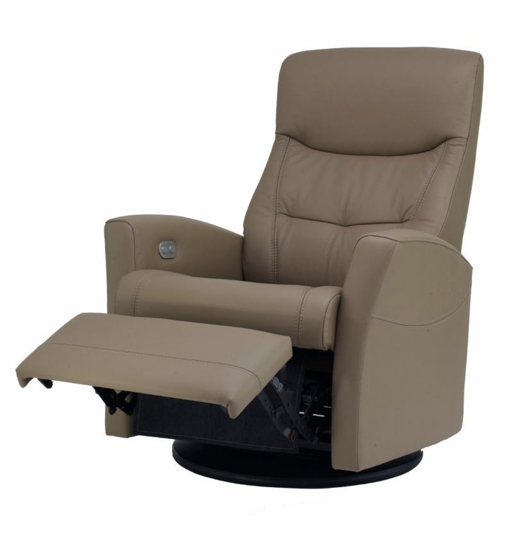 Large Fjords Oslo Swing Relaxer Power Electric Recliner Chair Stone Leather gallery