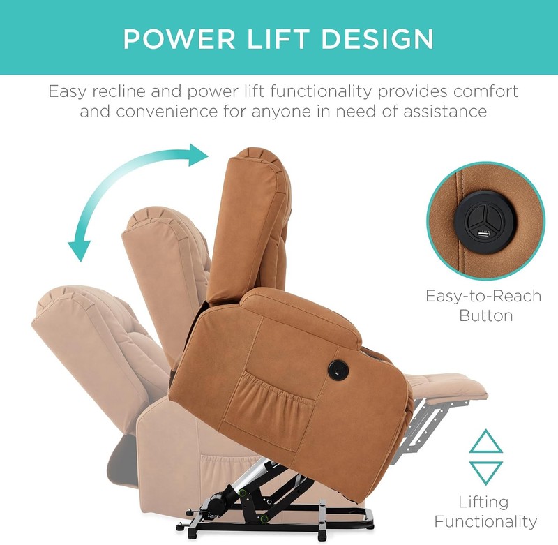 PU Leather Electric Power Lift Chair Recliner Massage Chair Adjustable Furniture gallery