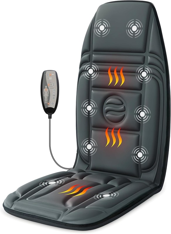 Ergonomic Chair Massager with Heat & Vibration - Ideal for Recliners, Office gallery