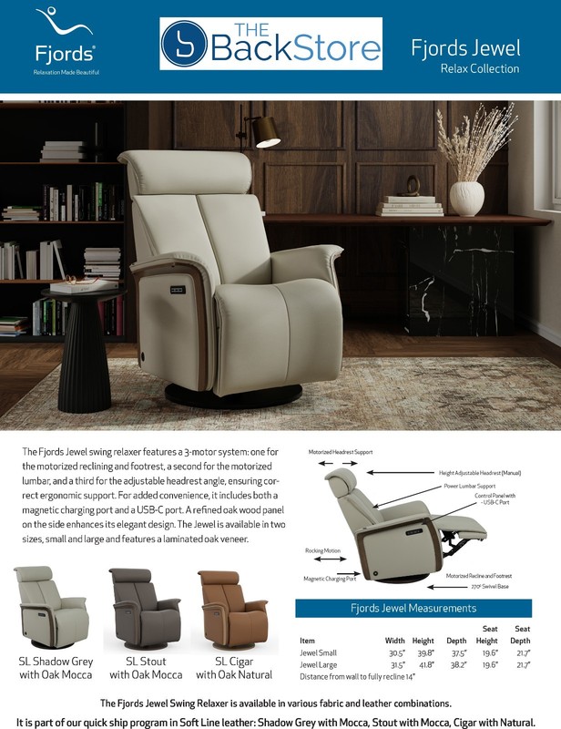 Small Fjords Jewel Swing Relaxer 3 Motor Power Recliner Chair Cigar Soft Leather gallery