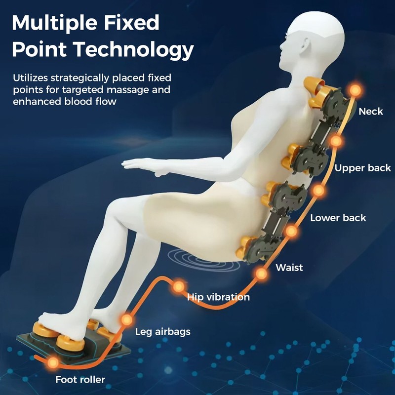 WANKO Serene Fixed-Point Massage Chair, Zero Gravity Recliner, LCD Touchscreen gallery