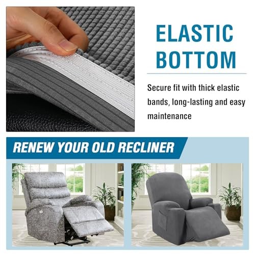 Stretch Couch Cover Recliner Cover Electric Power Lift Recliner Chair Grey gallery