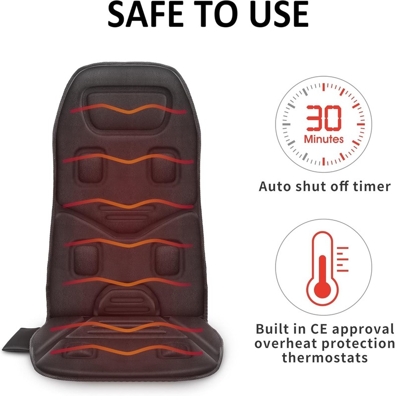 Portable Vibration Massage Seat Cushion with Heat - Ideal Gift for Men & Women gallery