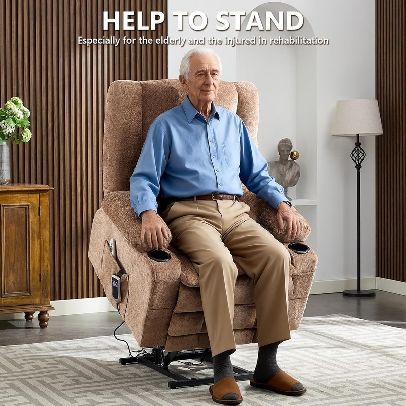 Power Lift Recliner Chair Elderly W/ Lumbar Heat & Massage Electric Lift Chair gallery