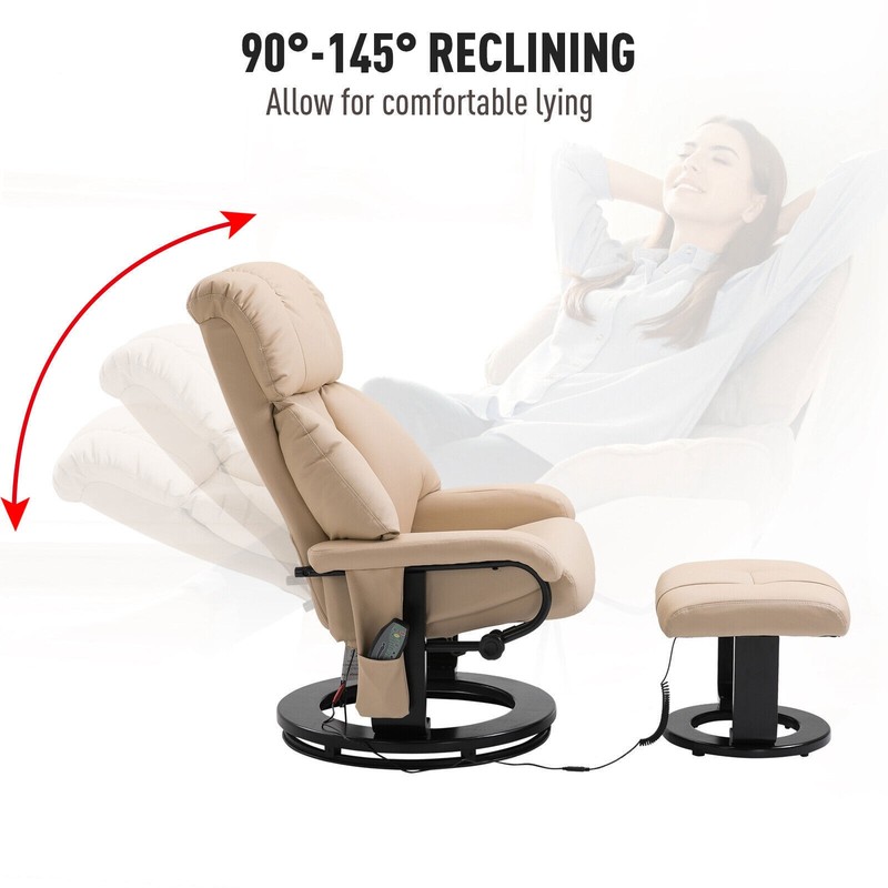 10-Point Massage Power Lift Recliner Faux Leather Chair Sofa Ottoman Footrest gallery