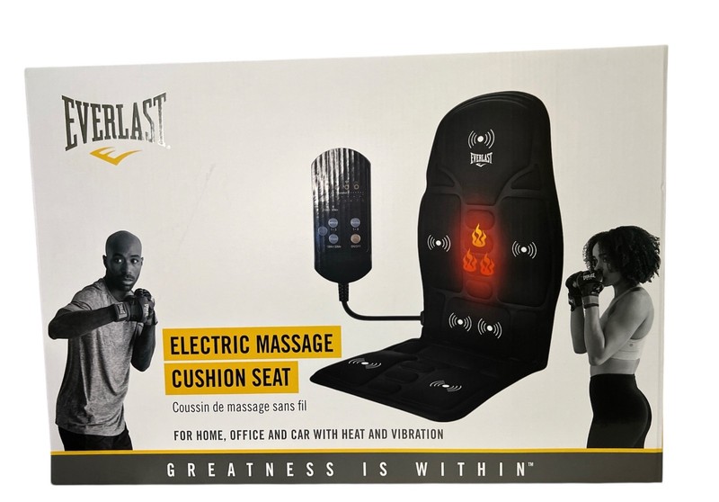 Everlast Electric Massage Seat Cushion Home, Office and Car Heat and Vibration gallery