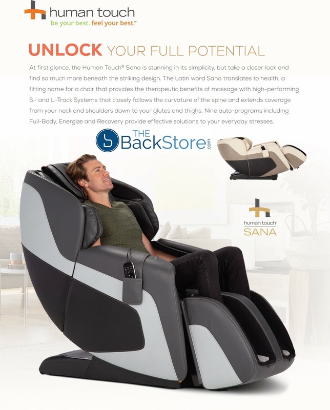 Gray Sana Massage Chair Zero Gravity Heat Recliner S and L Track by Human Touch gallery