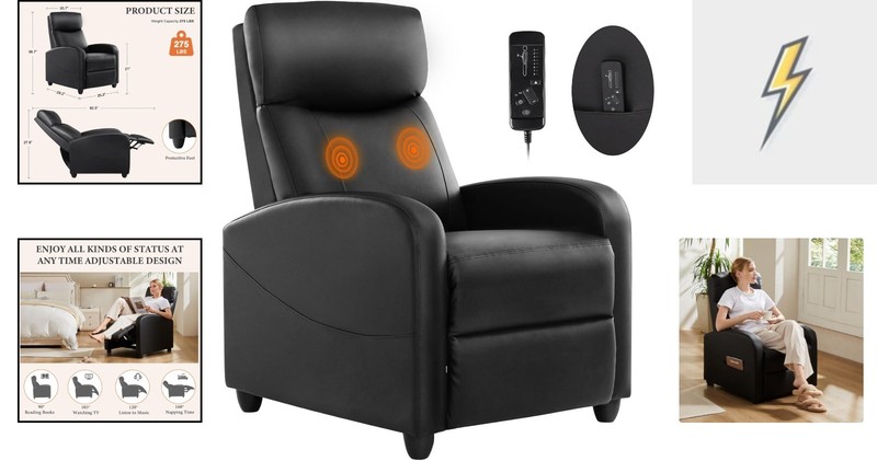 Luxury Massage Recliner Chair with Adjustable Lumbar Support for Modern Living gallery
