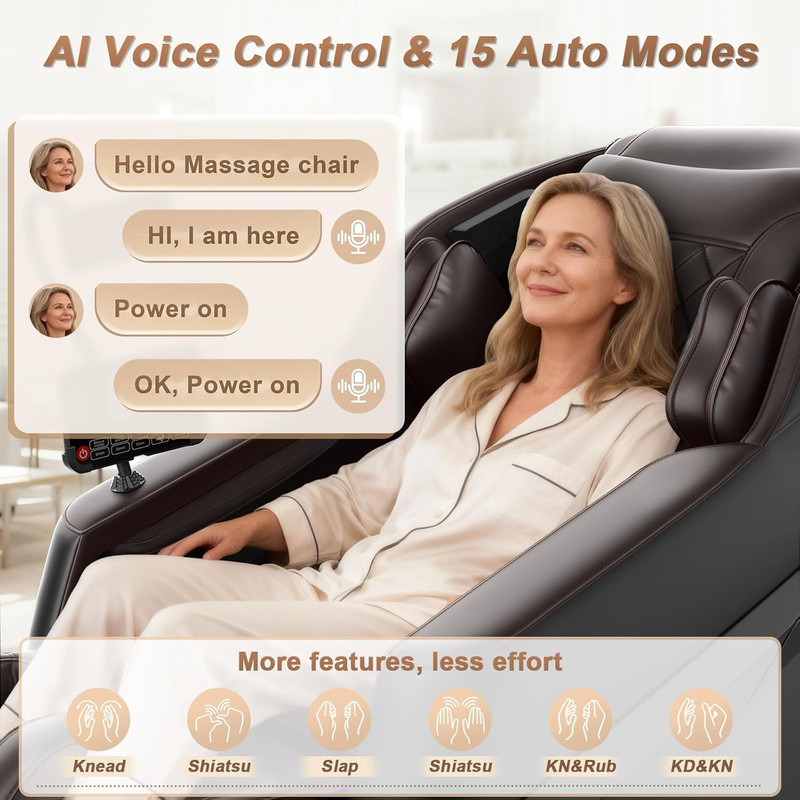 2026 3D Shiatsu Massage Chair with AI Control, Zero Gravity & Bluetooth Speaker gallery