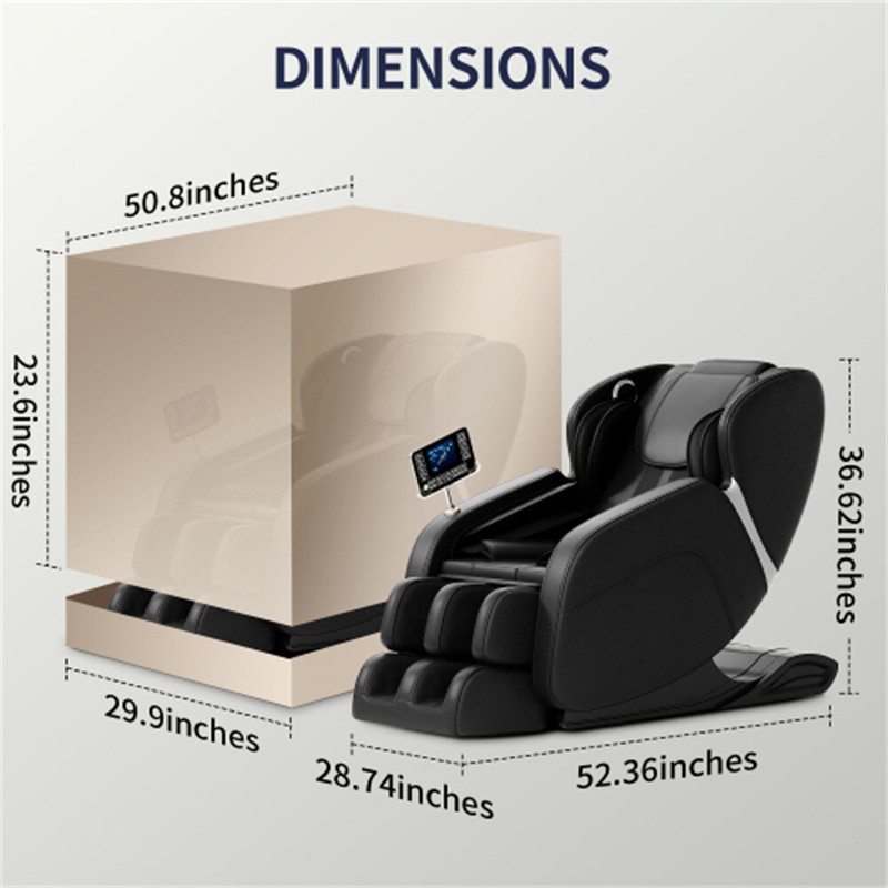Black Full Body 3D Zero Gravity Massage Chair Recliner LCD Touch Screen Bluetoot gallery