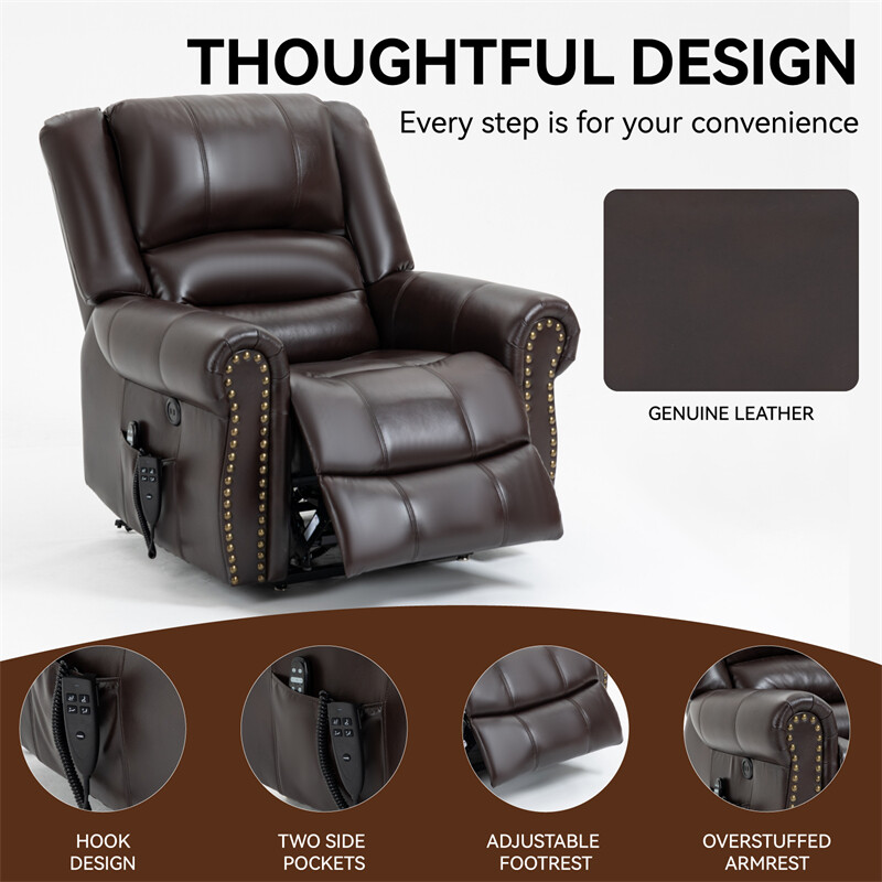 Power Lift Recliner Chair Heat Massage Dual Motor Infinite Position Up To 350lbs gallery