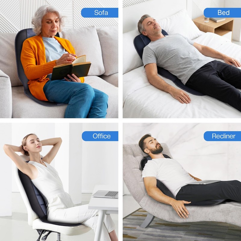 Massage Chair Pad with Heat & Vibration, 10 Motors, 5 Modes, Timer - Relaxation gallery