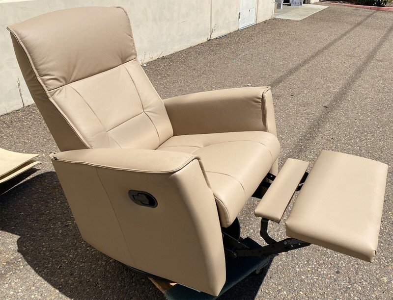 Fjords Ulstein Small Swing Swivel Relaxer Manual Recliner Chair Sandel Leather gallery
