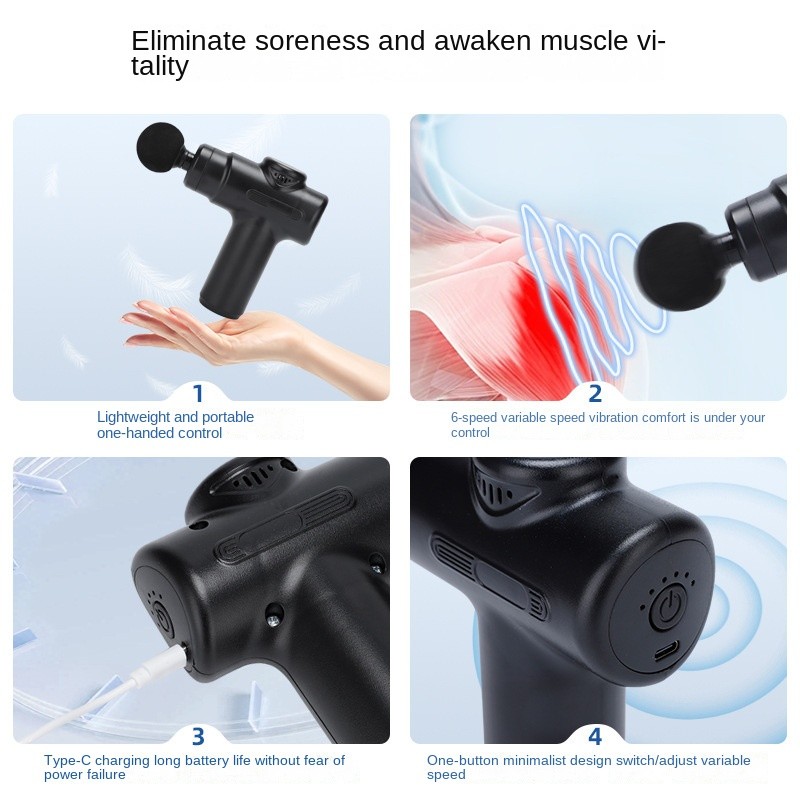Home Use Muscle Massage Gun, Electric Massager for Women, USB Rechargeable Mini gallery