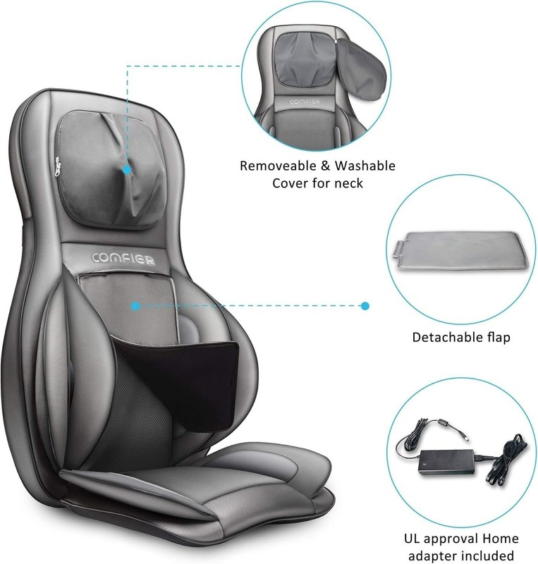 COMFIER Shiatsu Neck and Back Massager with Heat, Adjustable Massage Pad gallery