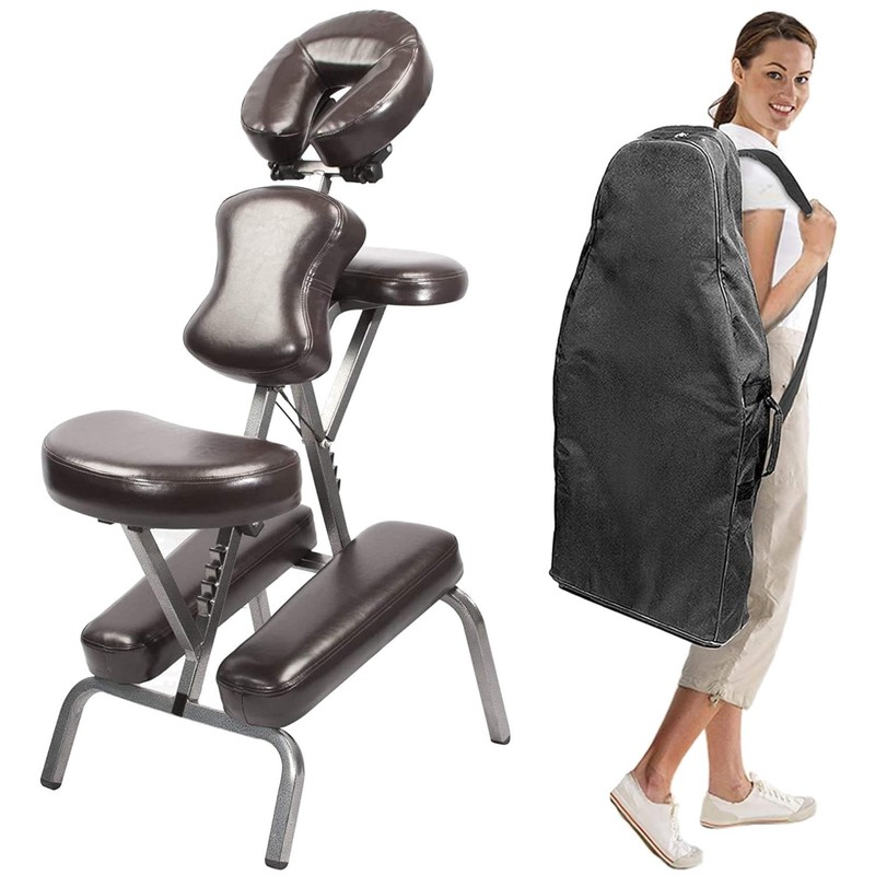 Lightweight Steel Frame Massage Chair, Adjustable & Portable