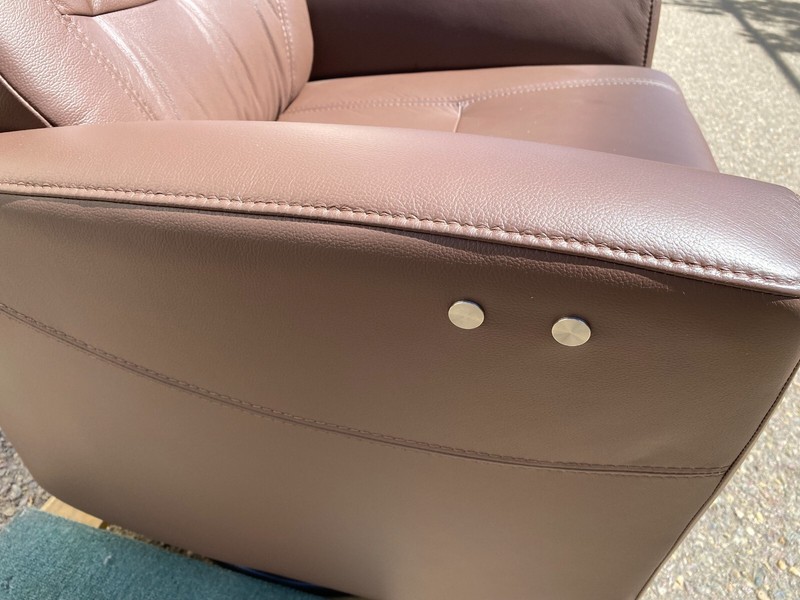 Fjords Oslo Swing Swivel Relaxer Power Recliner Chair Walnut Nordic Leather LRG gallery
