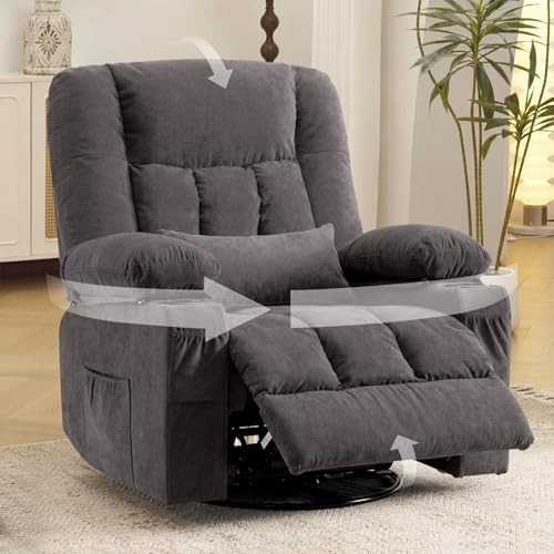 Swivel Rocker Recliner Chair with Vibration Massage and Heat Ergonomic Lounge gallery