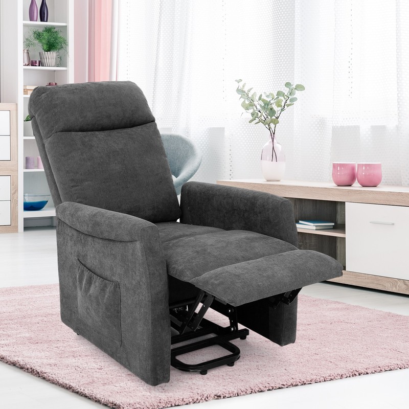 Power Lift Recliner Chair for Elder Electric Stand-Up Fabric Arm Chair Grey gallery