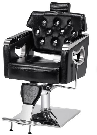 Barberpub Black Reclining Massage Chair with Ottoman by Orren Ellis