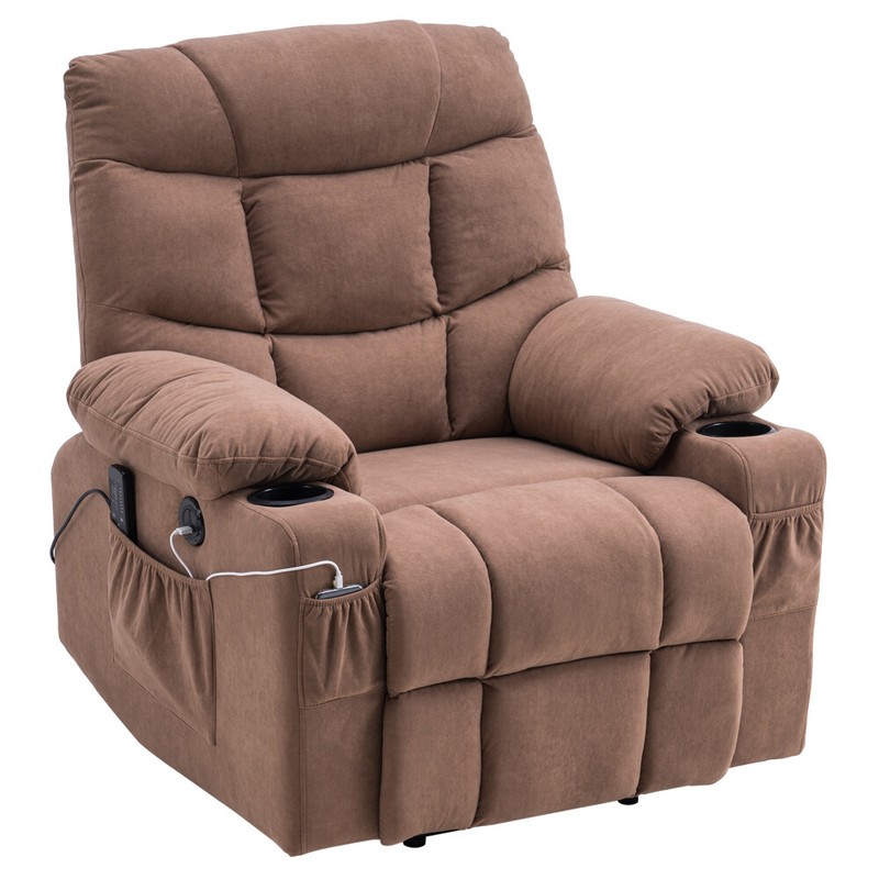 Type B electric lift chair with massage cup seat Brown gallery
