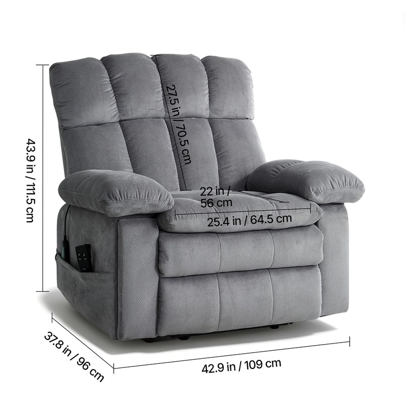 Uimoso Power Recliner Chair with Lift, Heat, and Massage, Dual Motor Design gallery