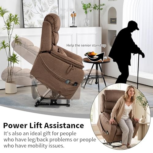Power Lift Recliner Chair for Adults Elderly, Dual Motor Infinite Brown gallery