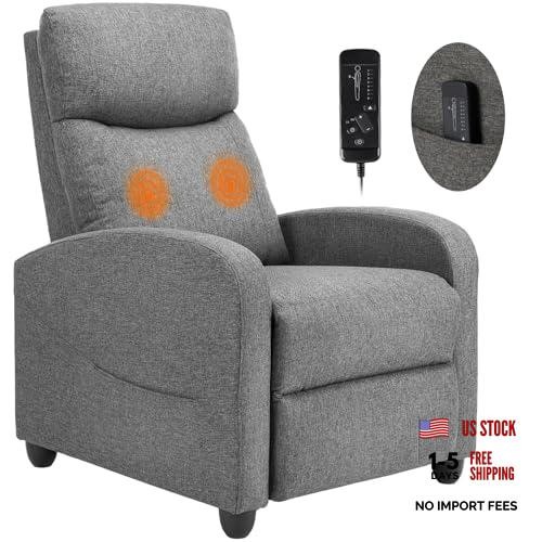 Massage Recliner Chair for Adults, Adjustable 25.2″D x 29.2″W x 38.7″H Grey